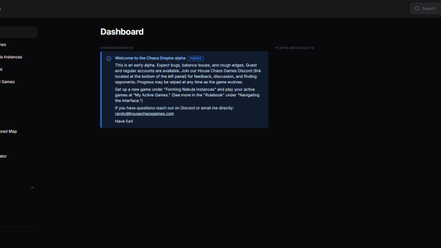 Player admin panel